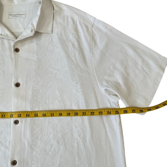 Tommy Bahama Silk Shirt Men's Size 2XL White Floral Knit Aloha Hawaiian Style - Picture 3 of 5